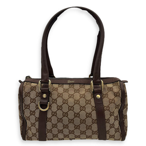 Gucci Vintage Brown Top Handle Bag in Jacquard, Gold hardware_1