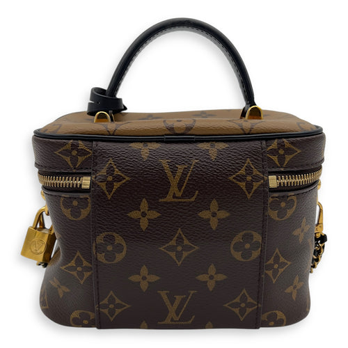 Louis Vuitton Vanity Top Handle Bag Brown in Monogram Coated Canvas, Gold hardware_2