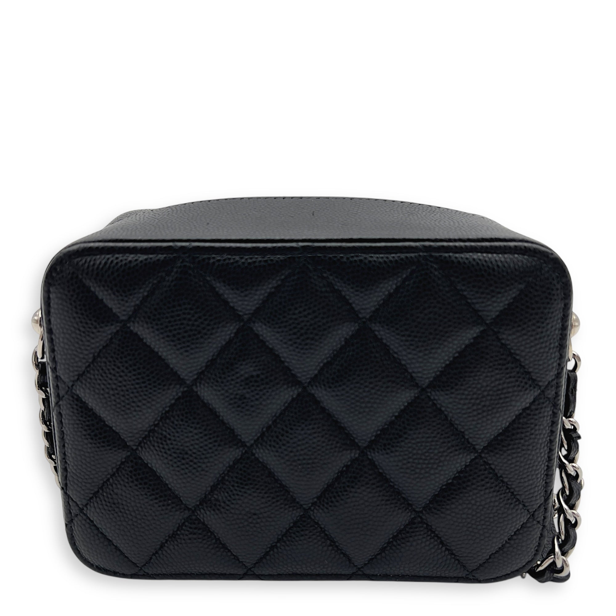 Chanel CC Camera Black Crossbody Bag in Caviar Leather, Silver hardware_2