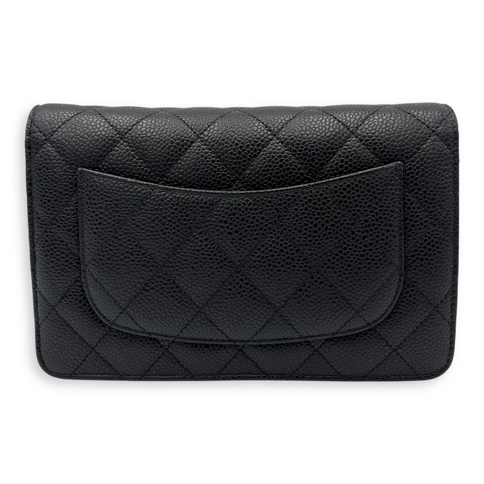 Chanel CC Wallet On Chain Black in Caviar Leather, Silver hardware_2