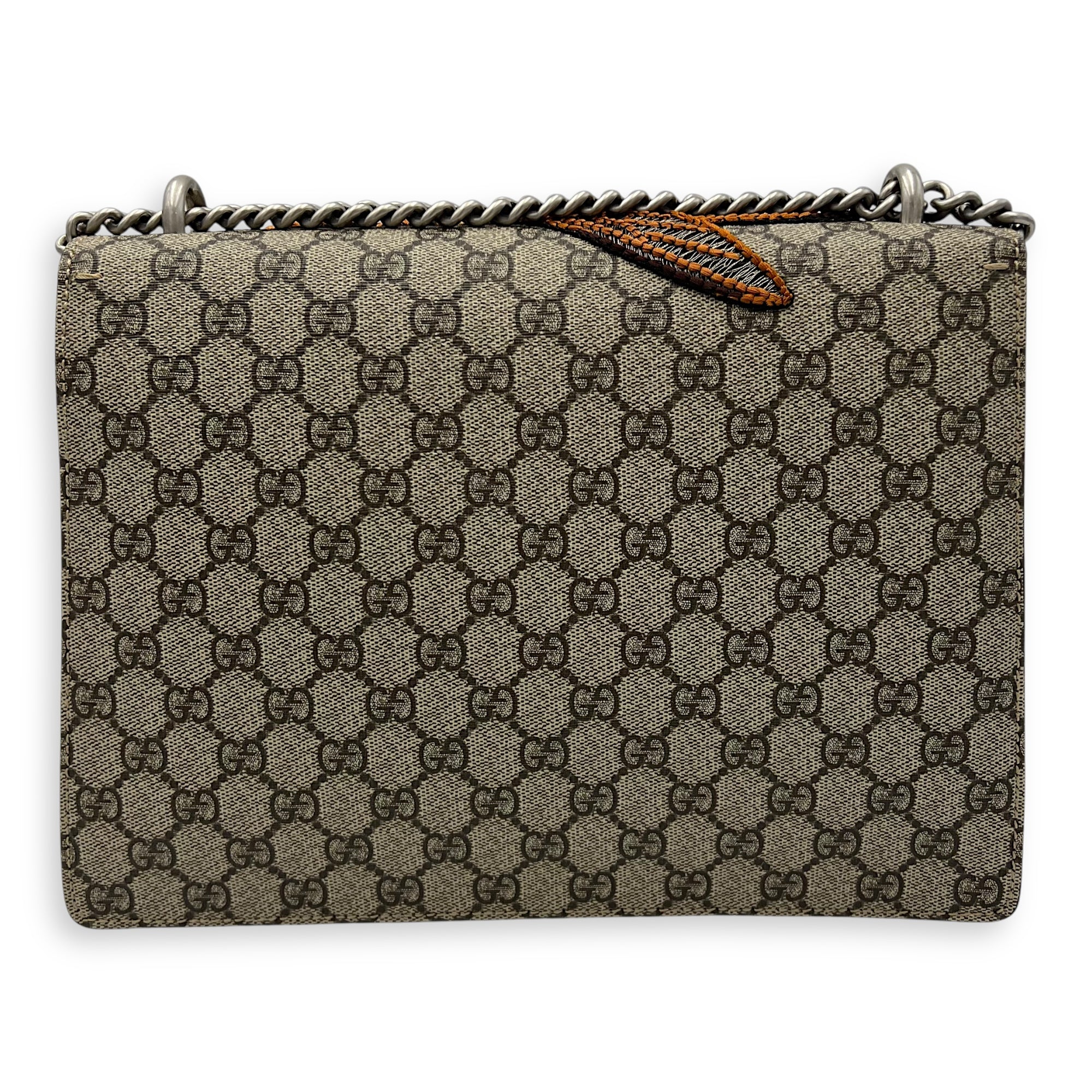 Gucci Dionysus Shoulder Bag Grey in Coated Canvas, Silver hardware_2