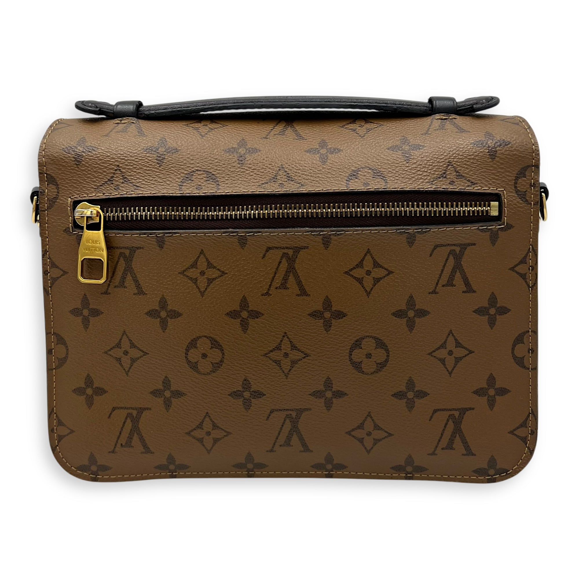 Louis Vuitton Pochette Metis Brown Top Handle Bag in Monogram Coated Canvas, Gold hardware_2