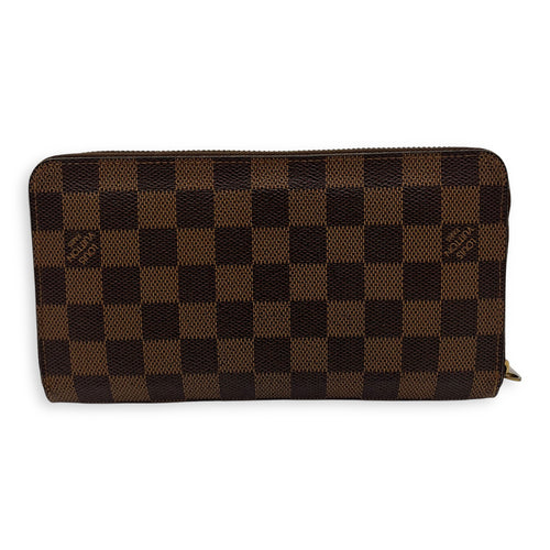 Louis Vuitton Zippy Organiser Damier Ebene Wallet in Coated Canvas, Gold hardware_2