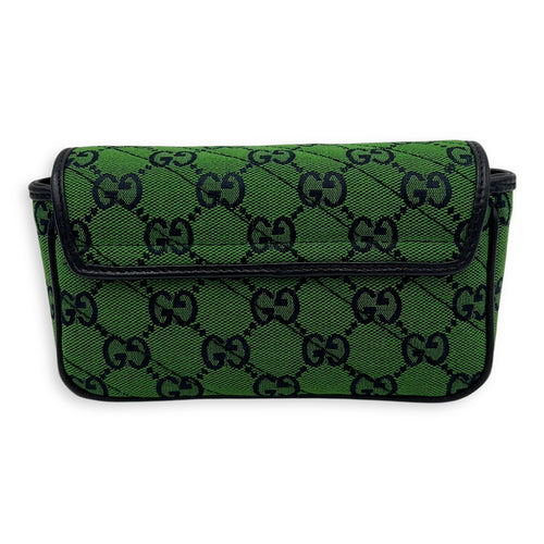 Gucci GG Marmont Super Mini Green Crossbody Bag in Canvas, Silver hardware_2