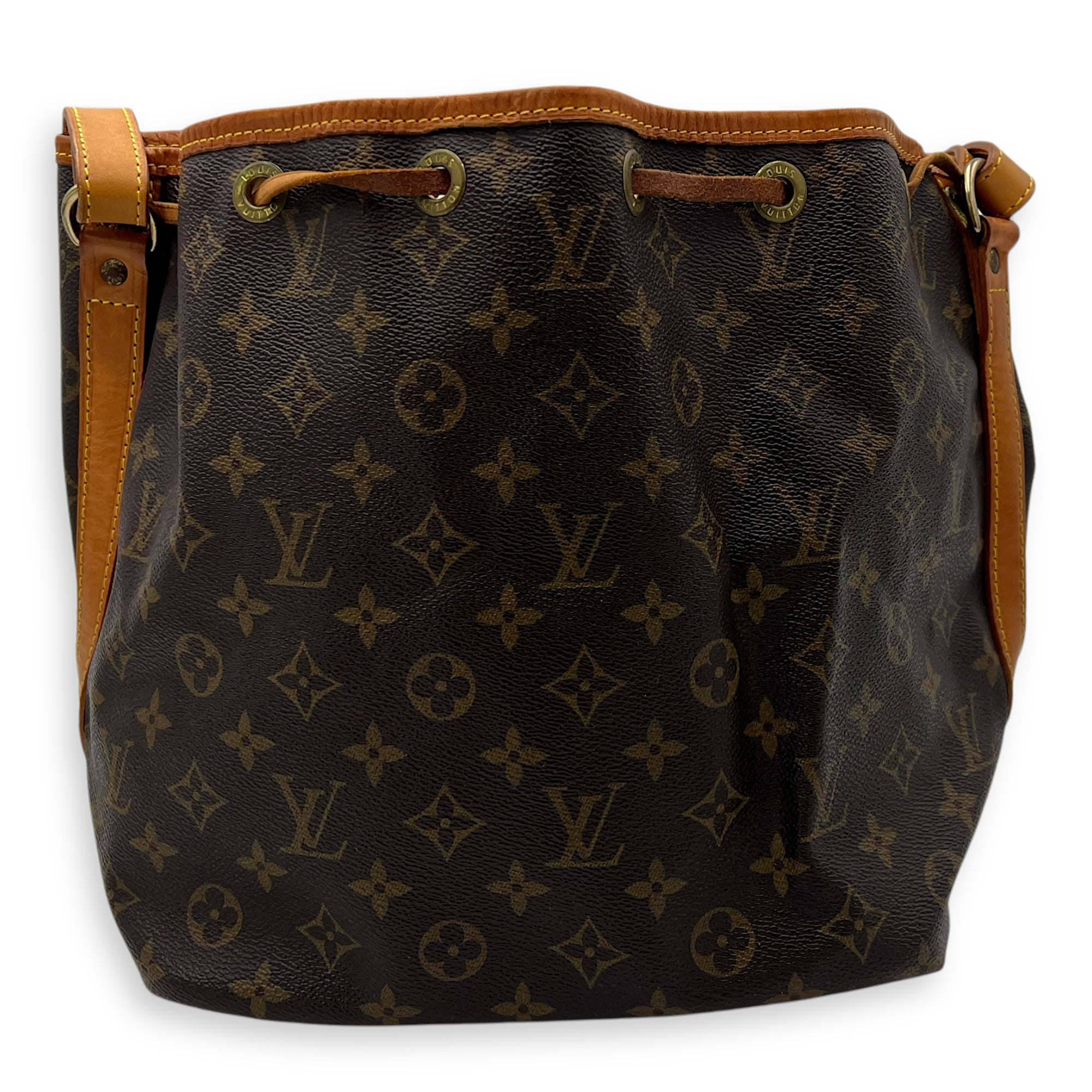 Louis Vuitton Noe Shoulder Bag Petite Brown in Monogram Coated Canvas, Gold hardware_2