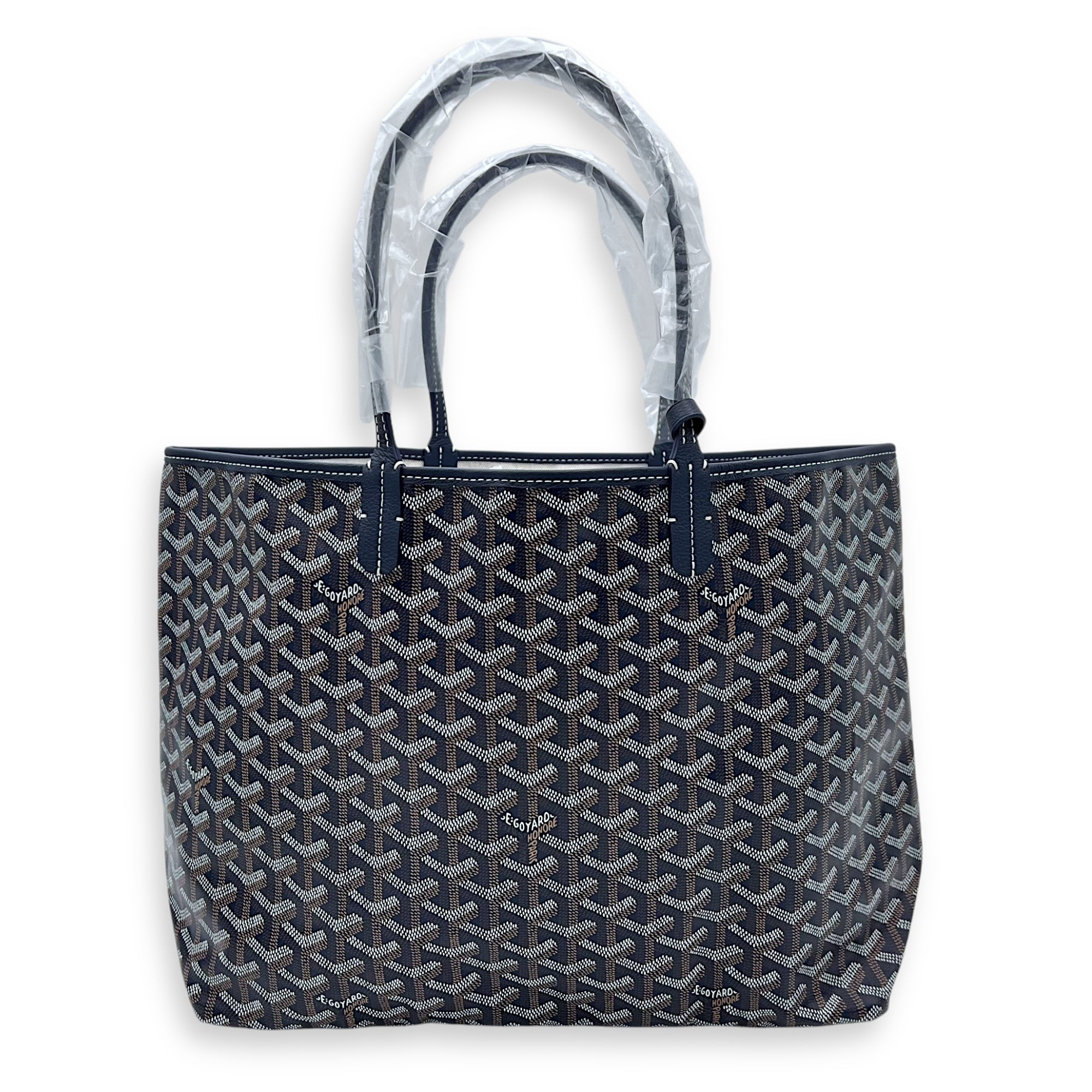 Goyard Saint Louis PM Blue Tote Bag in Coated Canvas, Silver hardware_2