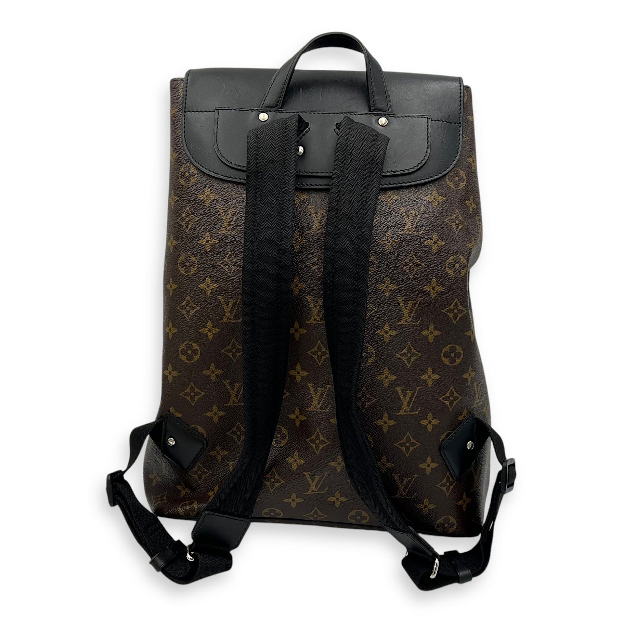 Louis Vuitton Macassar Brown Backpack in Monogram Coated Canvas, Gold hardware_2