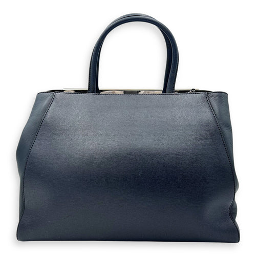 Fendi 2Jours Blue Top Handle Bag in Calfskin, Silver hardware_2