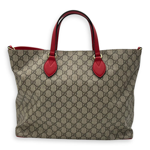 Gucci GG Supreme Snake Heart Grey Tote Bag in Coated Canvas, Silver hardware_2