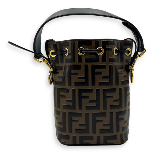 Fendi Mon Tresor Bucket Bag Brown in Calfskin, Gold hardware_2