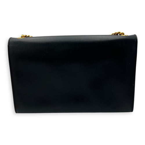 Saint Laurent Kate Medium Black Shoulder Bag in Calfskin, Gold hardware_2