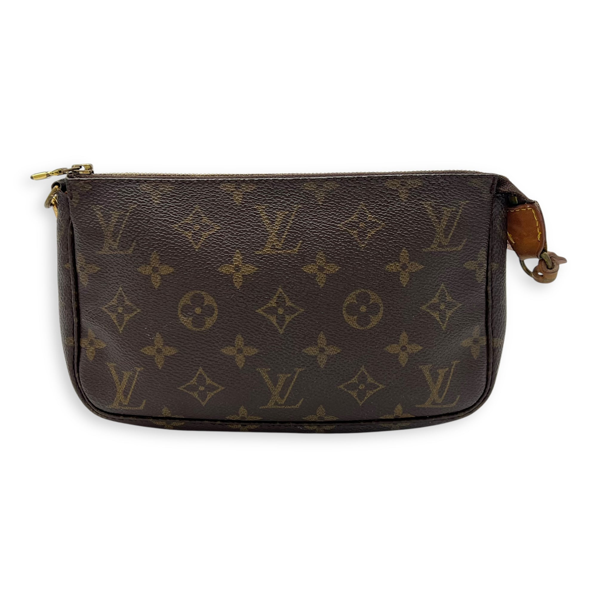 Louis Vuitton Pochette Shoulder Bag Brown in Monogram Coated Canvas, Gold hardware_2