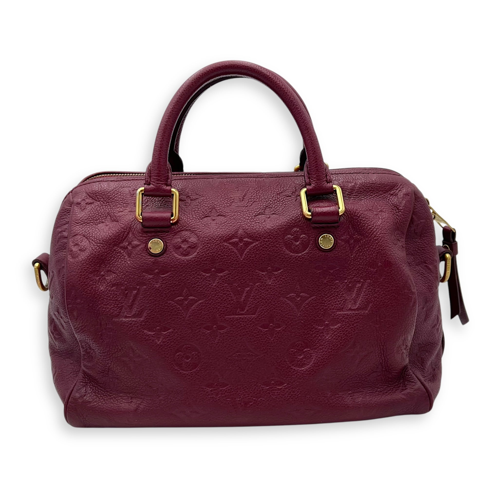 Louis Vuitton Speedy Top Handle Bag Purple in Empreinte Leather, Gold hardware_2