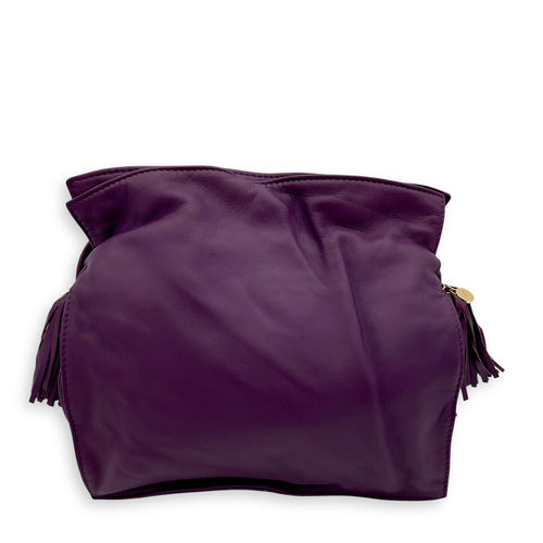 Loewe Flamenco Purple Crossbody Bag in Lambskin, Gold hardware_2