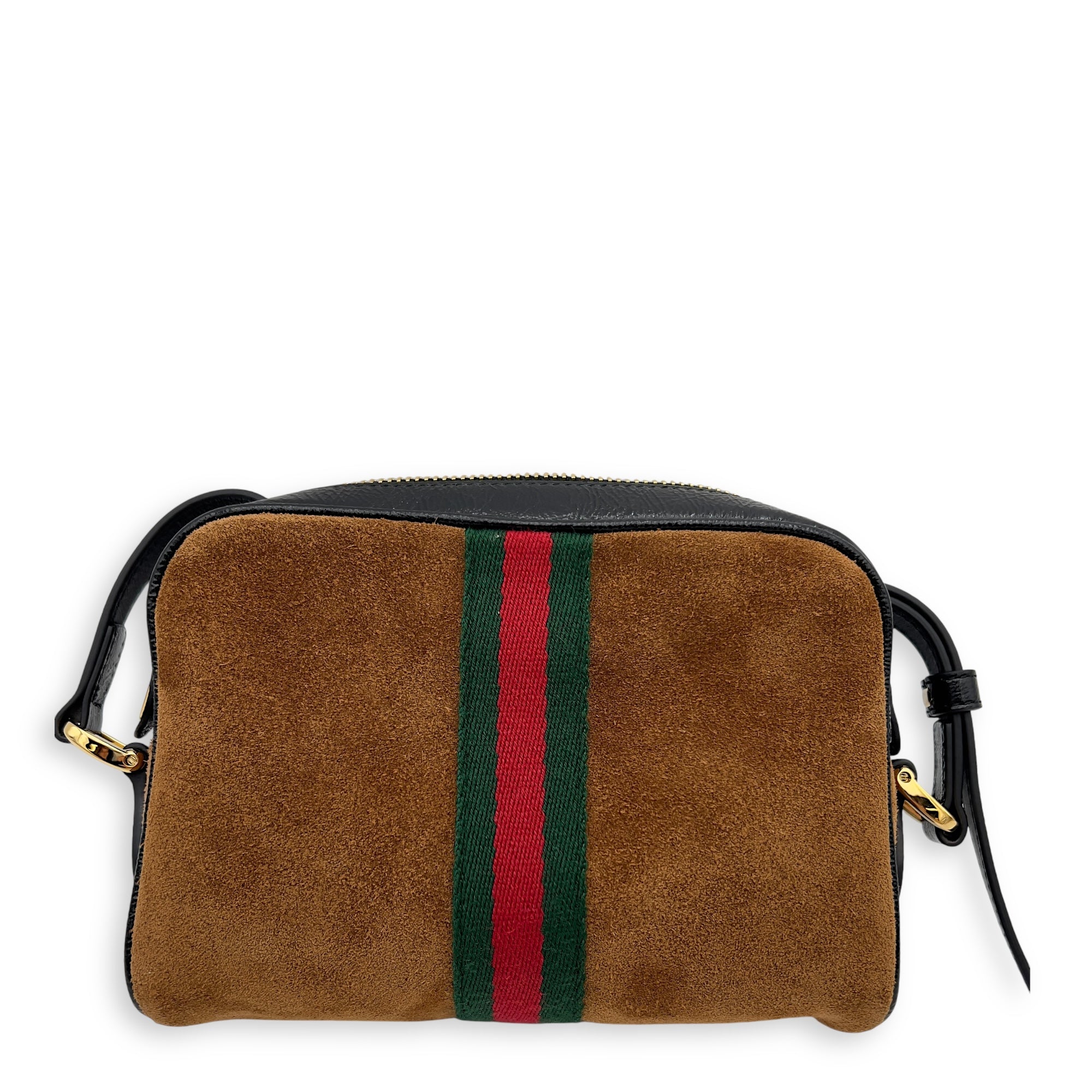 Gucci Ophidia Crossbody Bag Brown in Suede Leather, Gold hardware_2