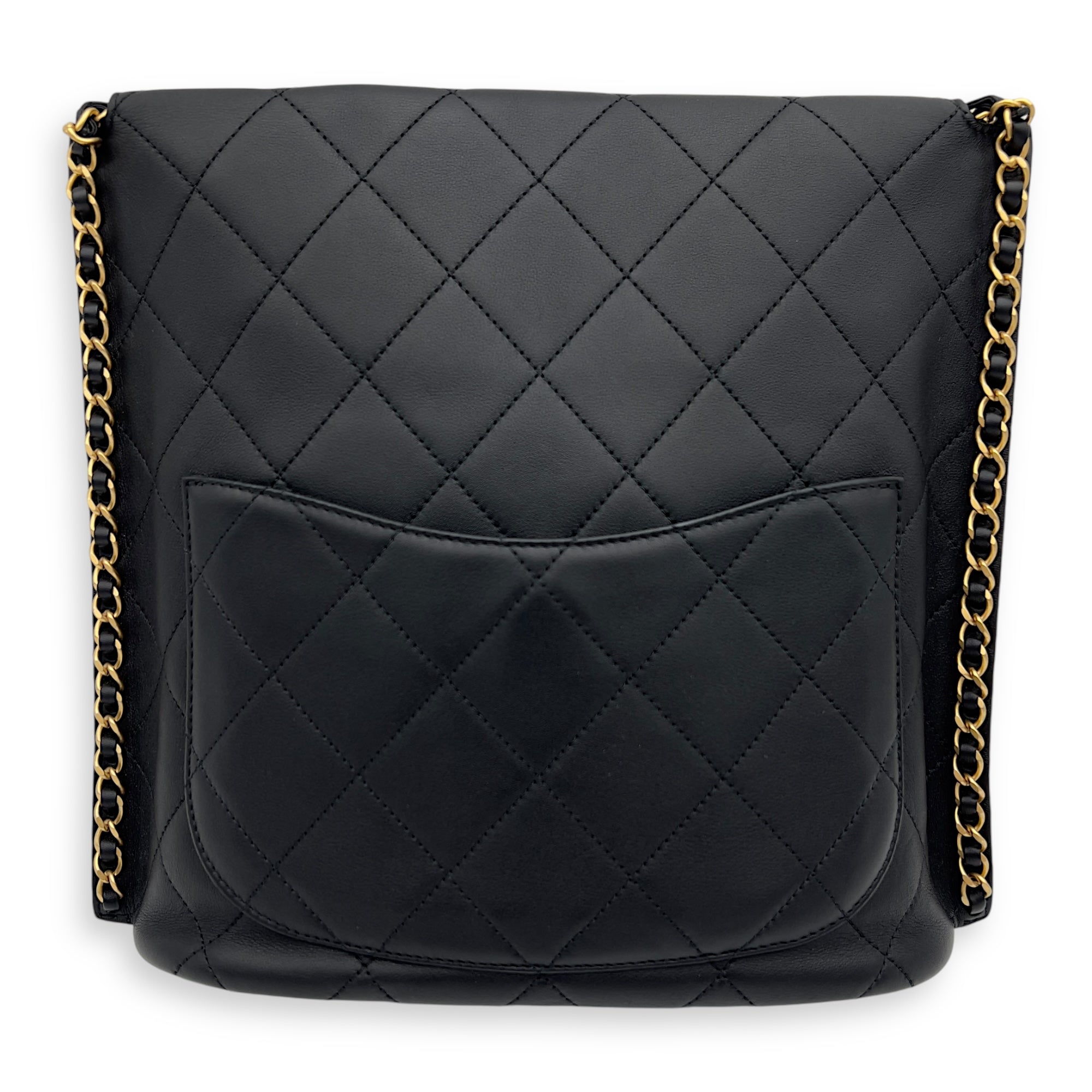 Chanel CC Chain Side Black Shoulder Bag in Calfskin, Gold hardware_2