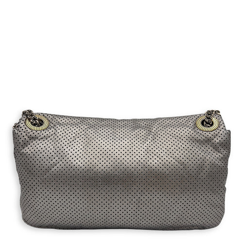 Chanel 2.55 Silver Shoulder Bag in Perforated Calfskin, Mixed hardware_2