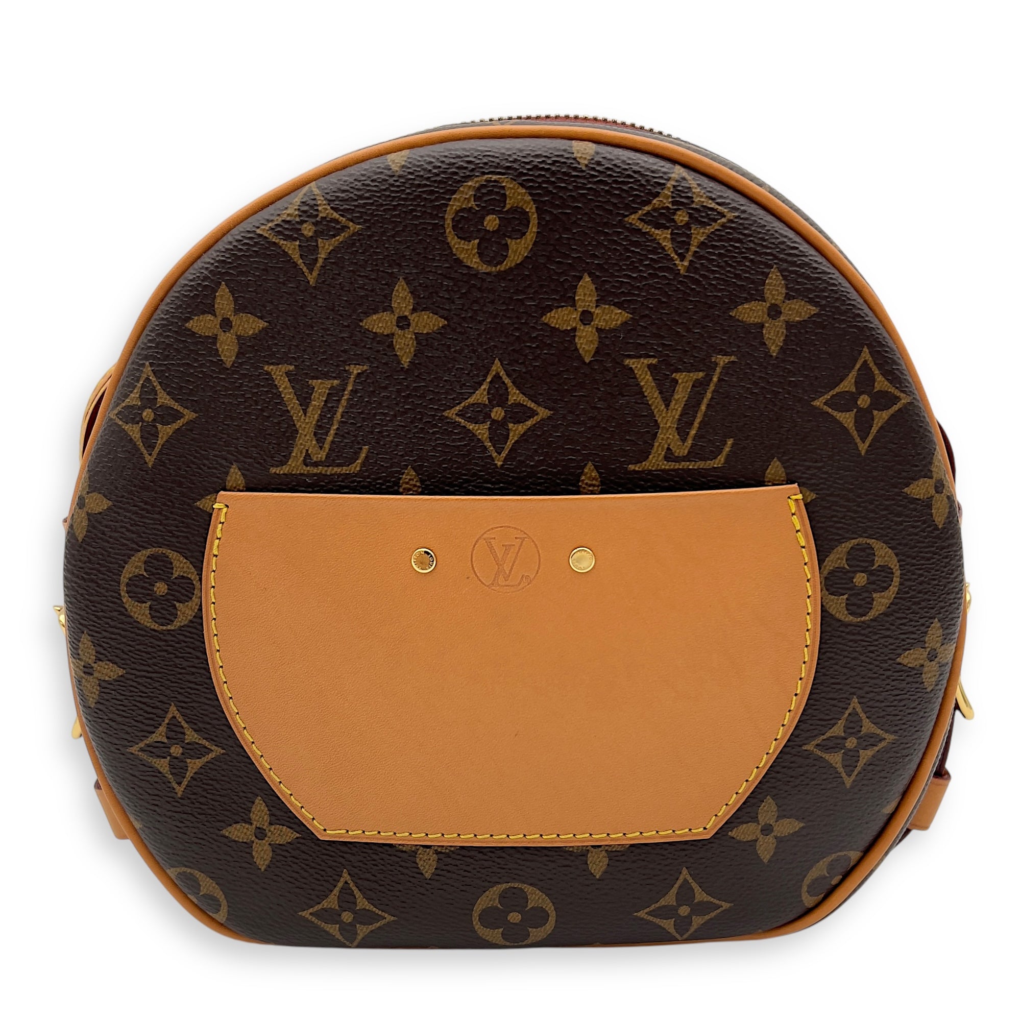 Louis Vuitton Boite a Chapeau MM Brown Crossbody Bag in Monogram Coated Canvas, Gold hardware_2