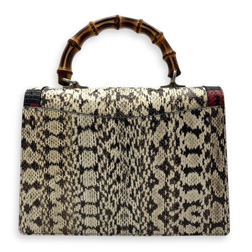 Gucci Lilith Top Handle Bag White in Python Leather, Silver hardware_2