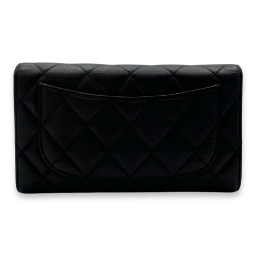 Chanel Classic Wallet Long Black in Caviar Leather, Gold hardware_2