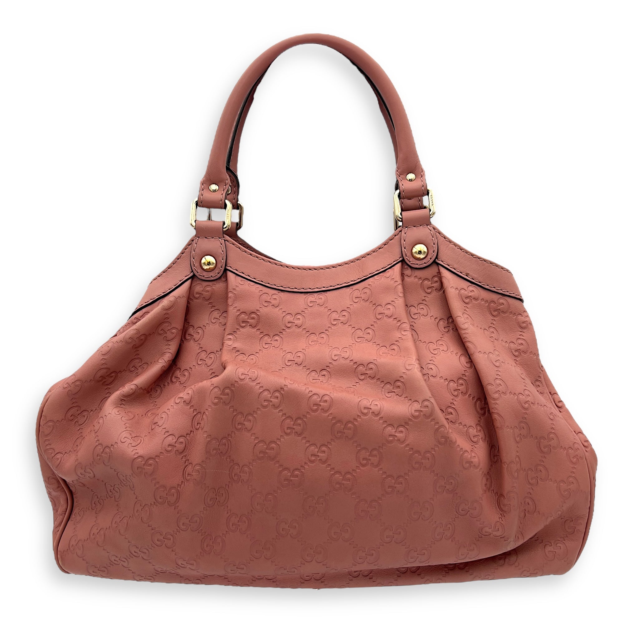 Gucci GG Top Handle Bag Pink in Calfskin, Silver hardware_2