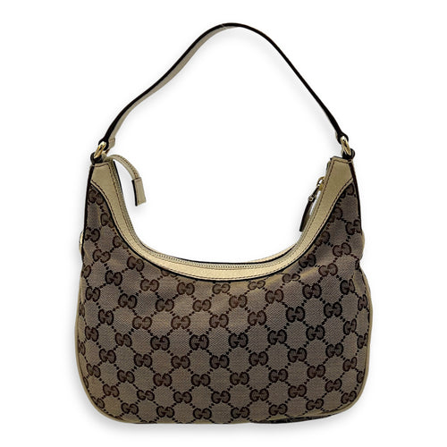 Gucci GG Shoulder Bag Brown in Canvas, Gold hardware_2