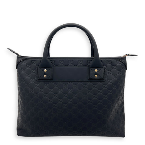 Gucci Guccissima Top Handle Bag Black in Calfskin, Silver hardware_2