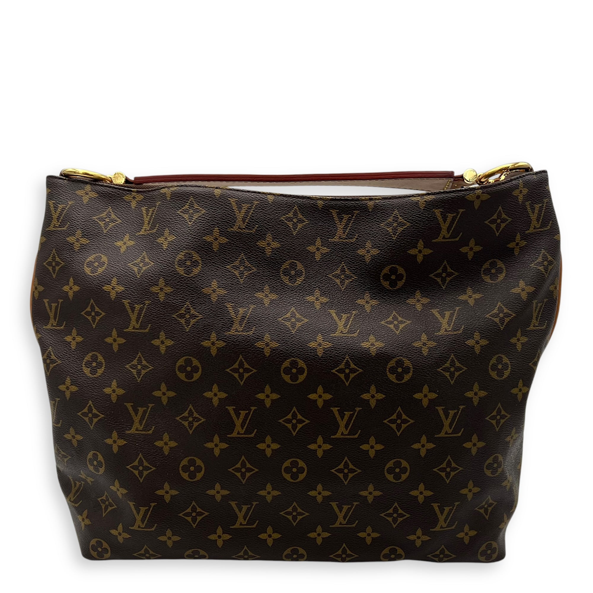 Louis Vuitton Sully MM Brown Top Handle Bag in Monogram Coated Canvas, Gold hardware_2