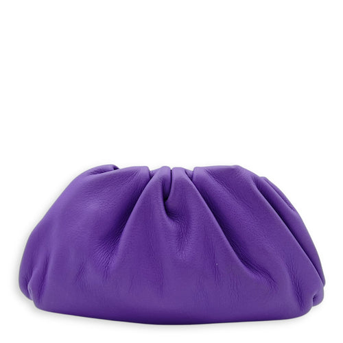 Bottega Veneta The Pouch Mini Purple Coin Purse in Lambskin, Gold hardware_2