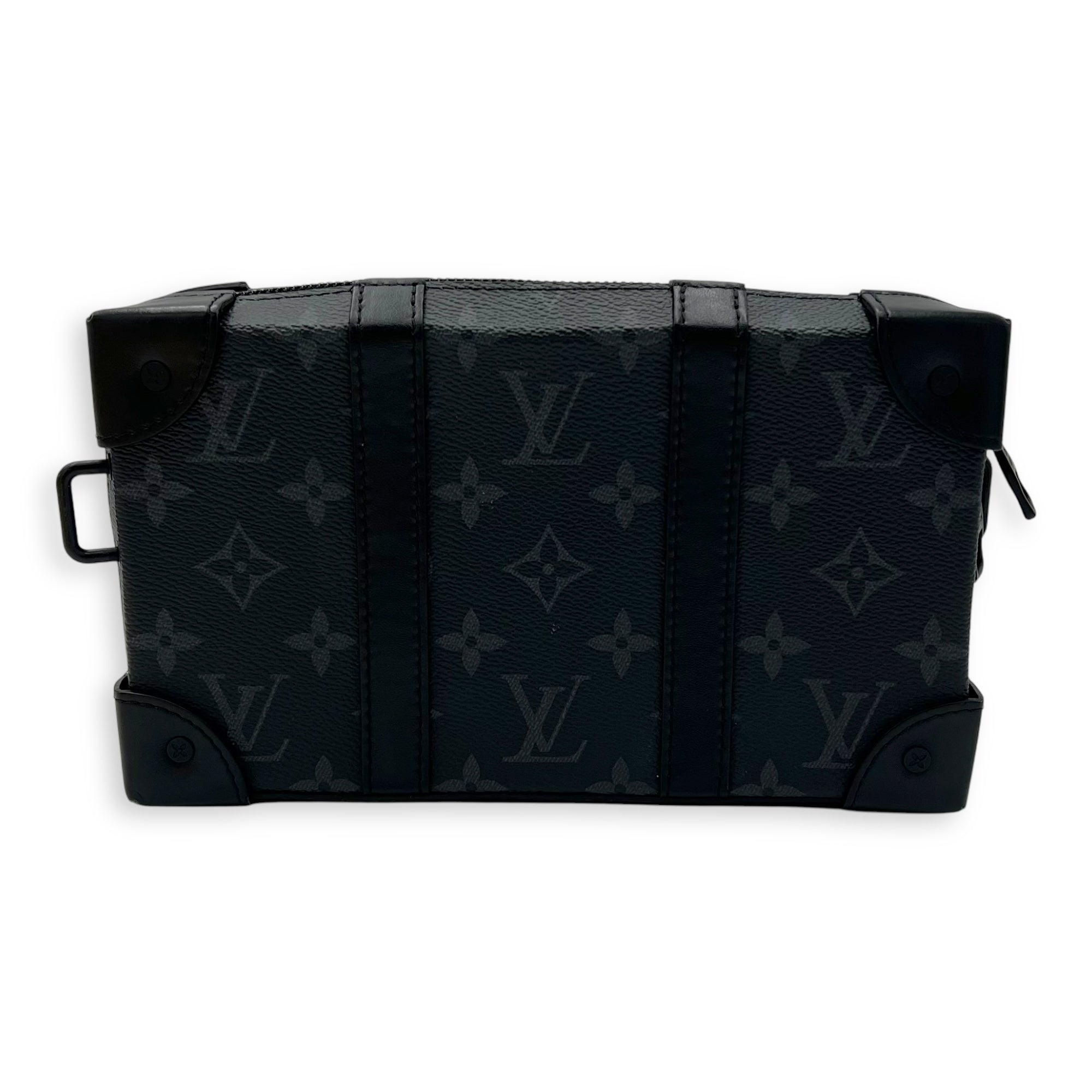 Louis Vuitton Soft Trunk Crossbody Bag Black in Monogram Coated Canvas, Lacquered Metal hardware_2