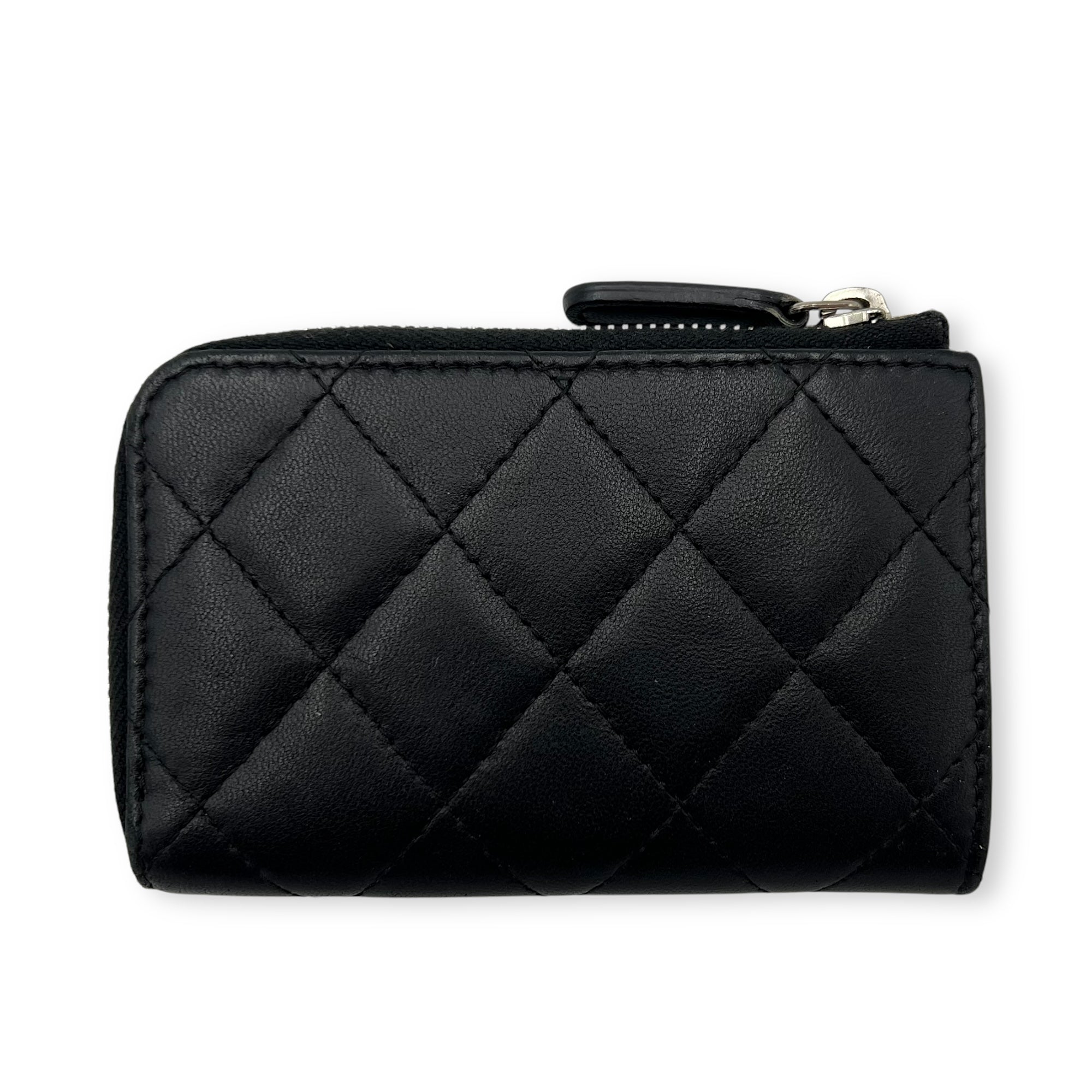 Chanel CC Wallet Black in Lambskin, Silver hardware_2