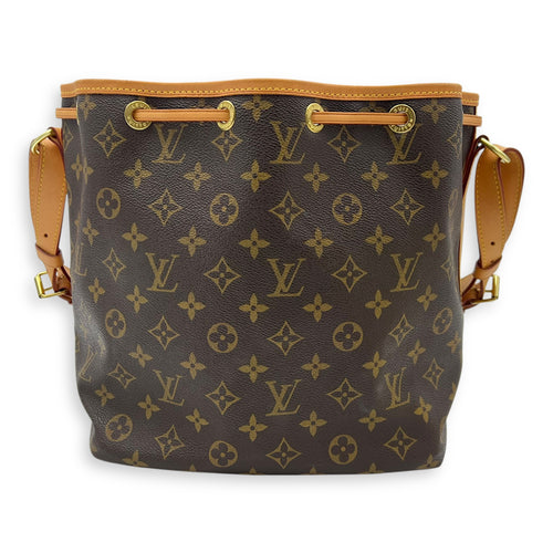 Louis Vuitton Noe Bucket Bag Petite Brown in Monogram Coated Canvas, Gold hardware_2