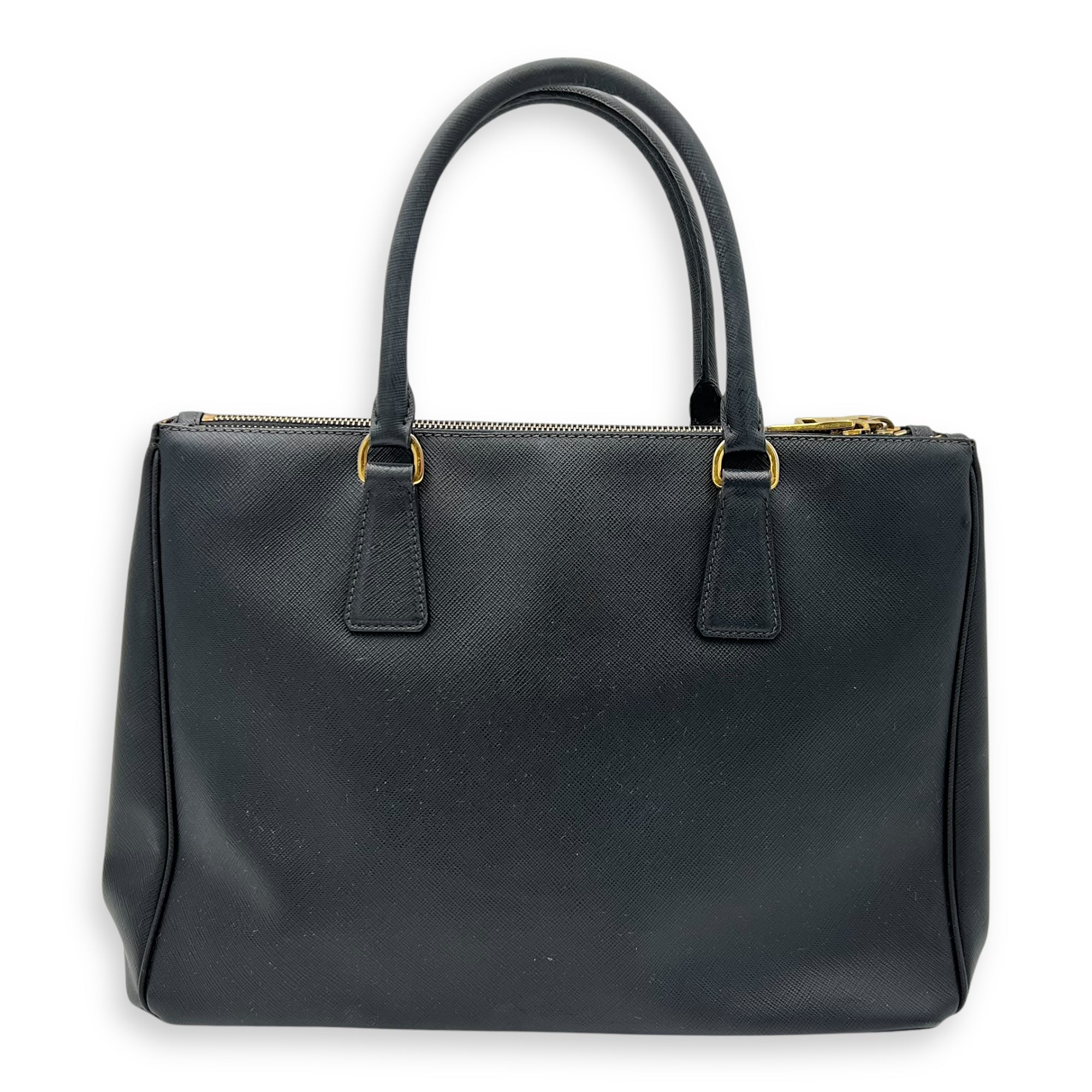 Prada Galleria Top Handle Bag Black in Saffiano Leather, Gold hardware_2