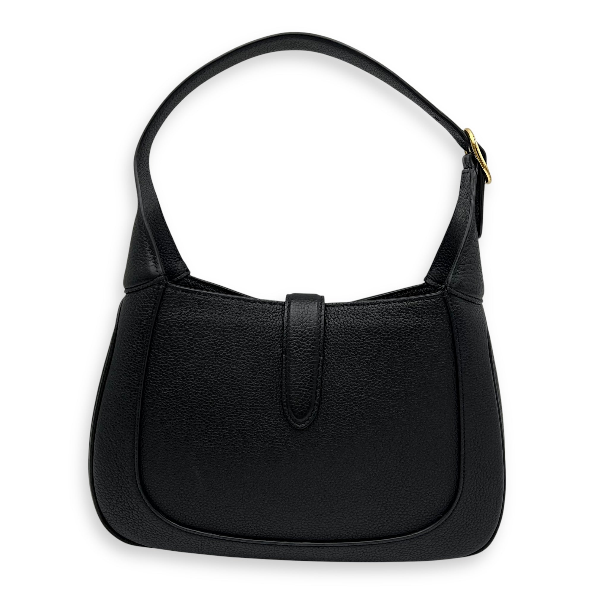 Gucci Jackie 1961 Shoulder Bag Black in Calfskin, Gold hardware_2