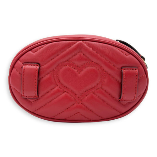 Gucci GG Marmont Belt Bag Red in Calfskin, Gold hardware_2