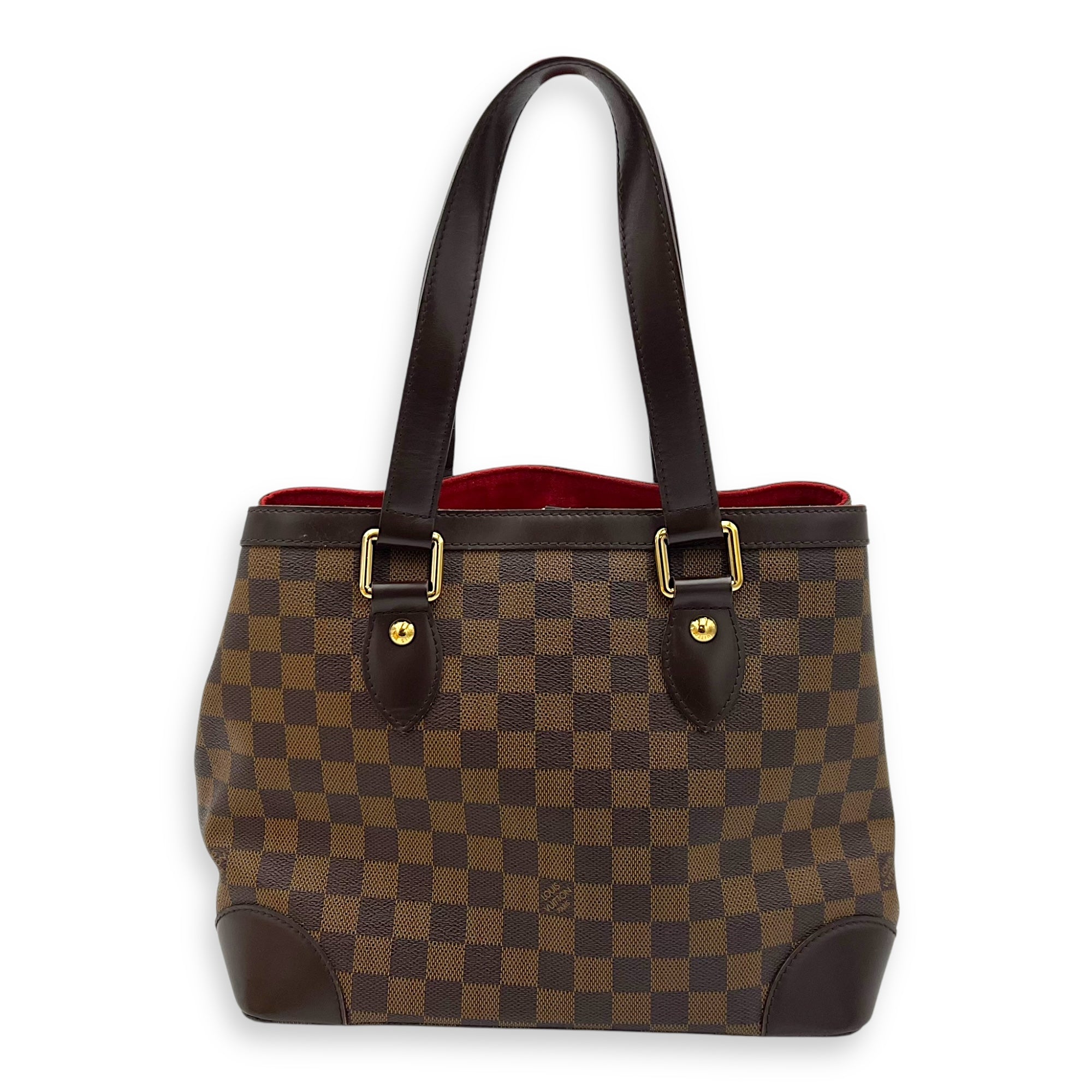 Louis Vuitton Hampstead Top Handle Bag PM Brown in Coated Canvas, Gold hardware_2