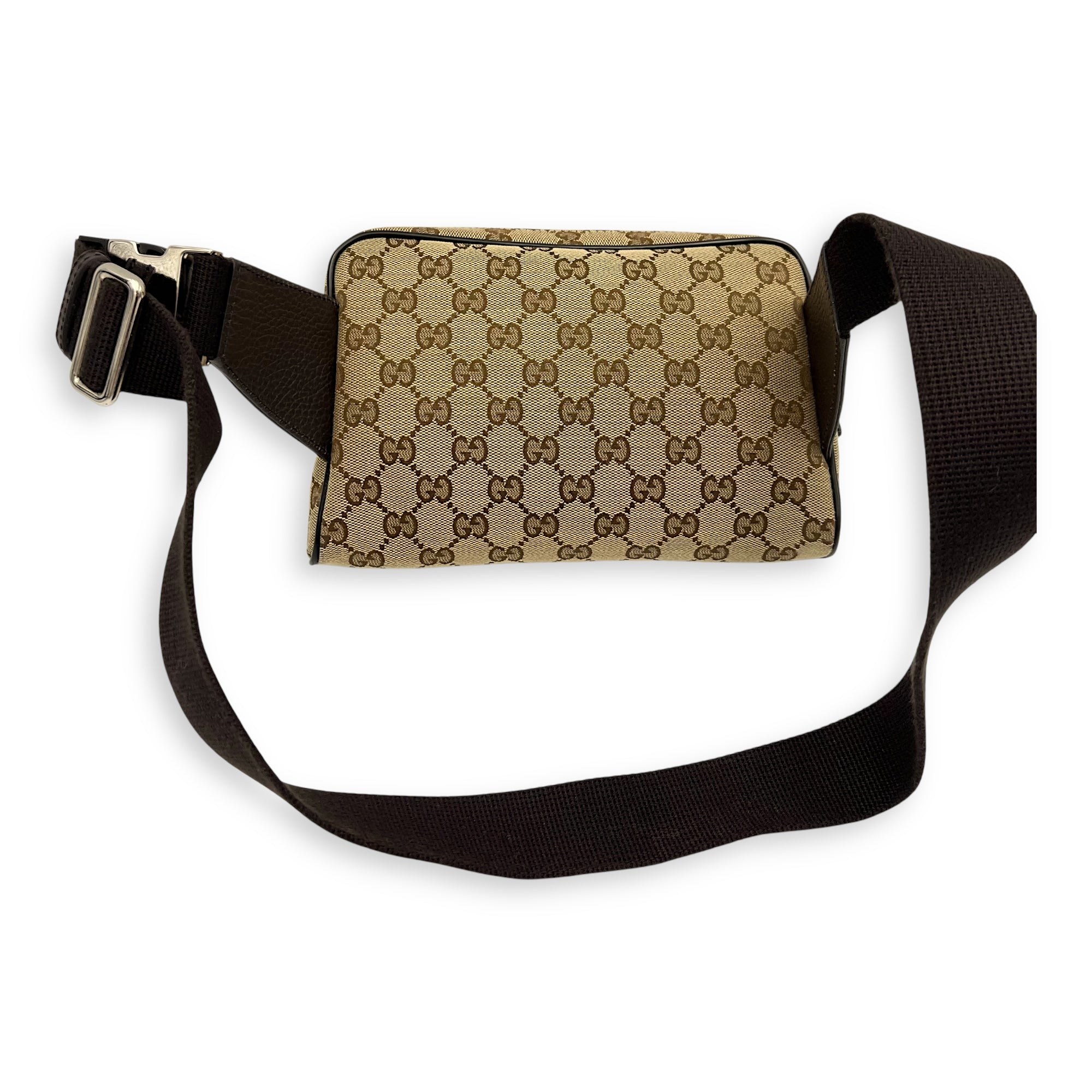 Gucci GG Belt Bag Brown in Canvas, Silver hardware_2