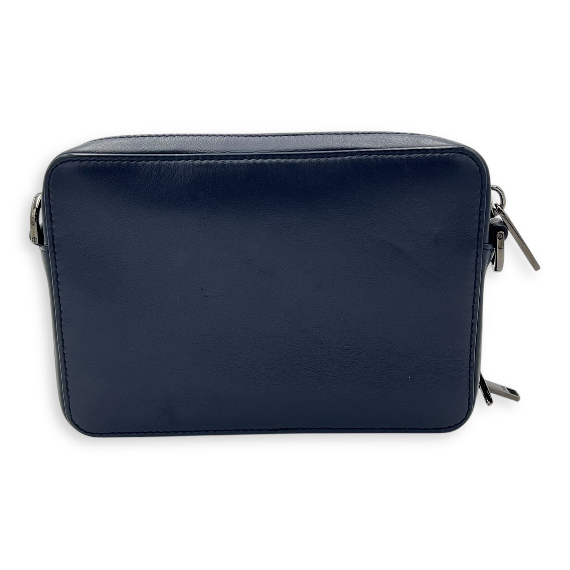 Christian Dior x Descente Double Zip Blue Crossbody Bag in Calfskin, Silver hardware_2