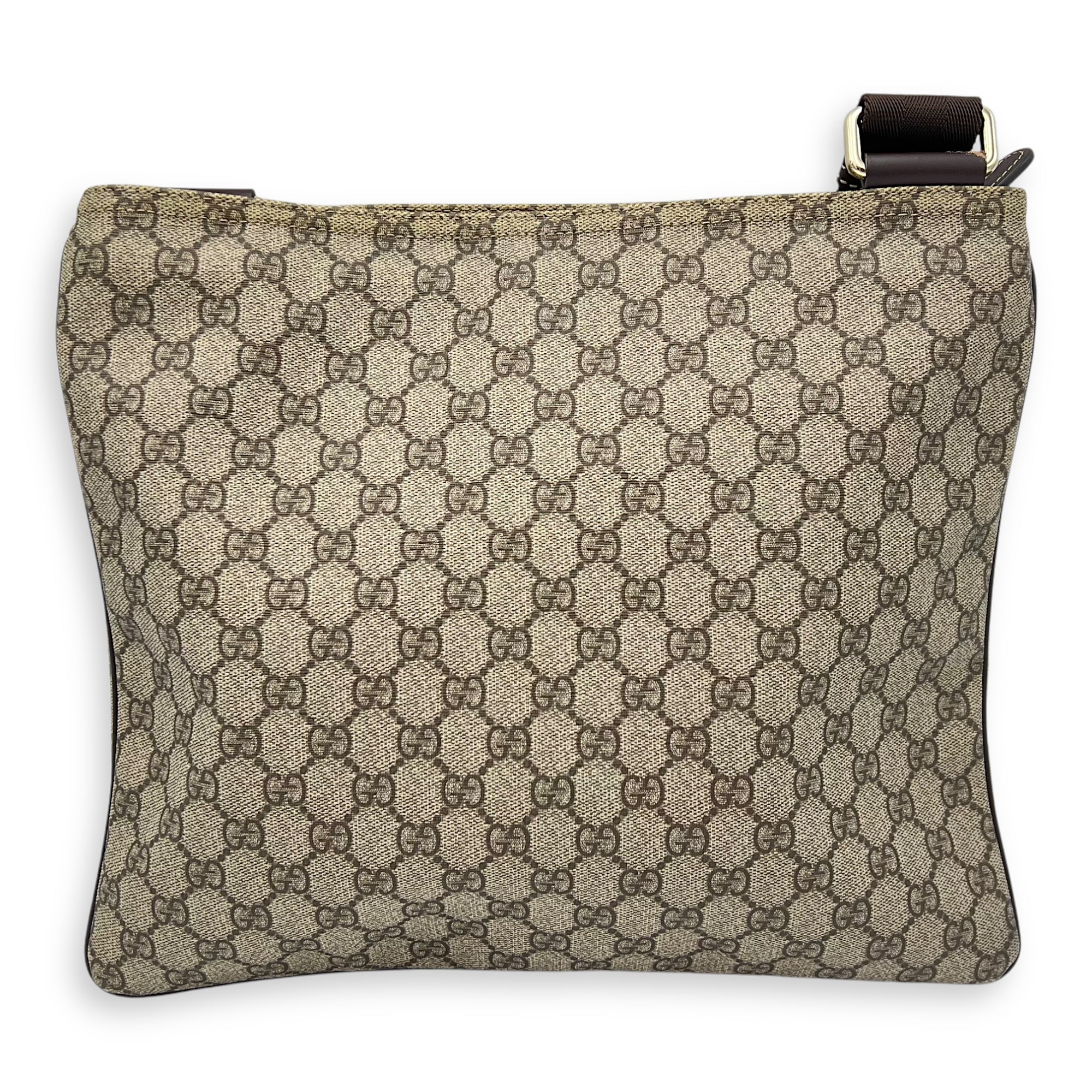 Gucci GG Supreme Crossbody Bag Brown in Monogram Coated Canvas, Gold hardware_2