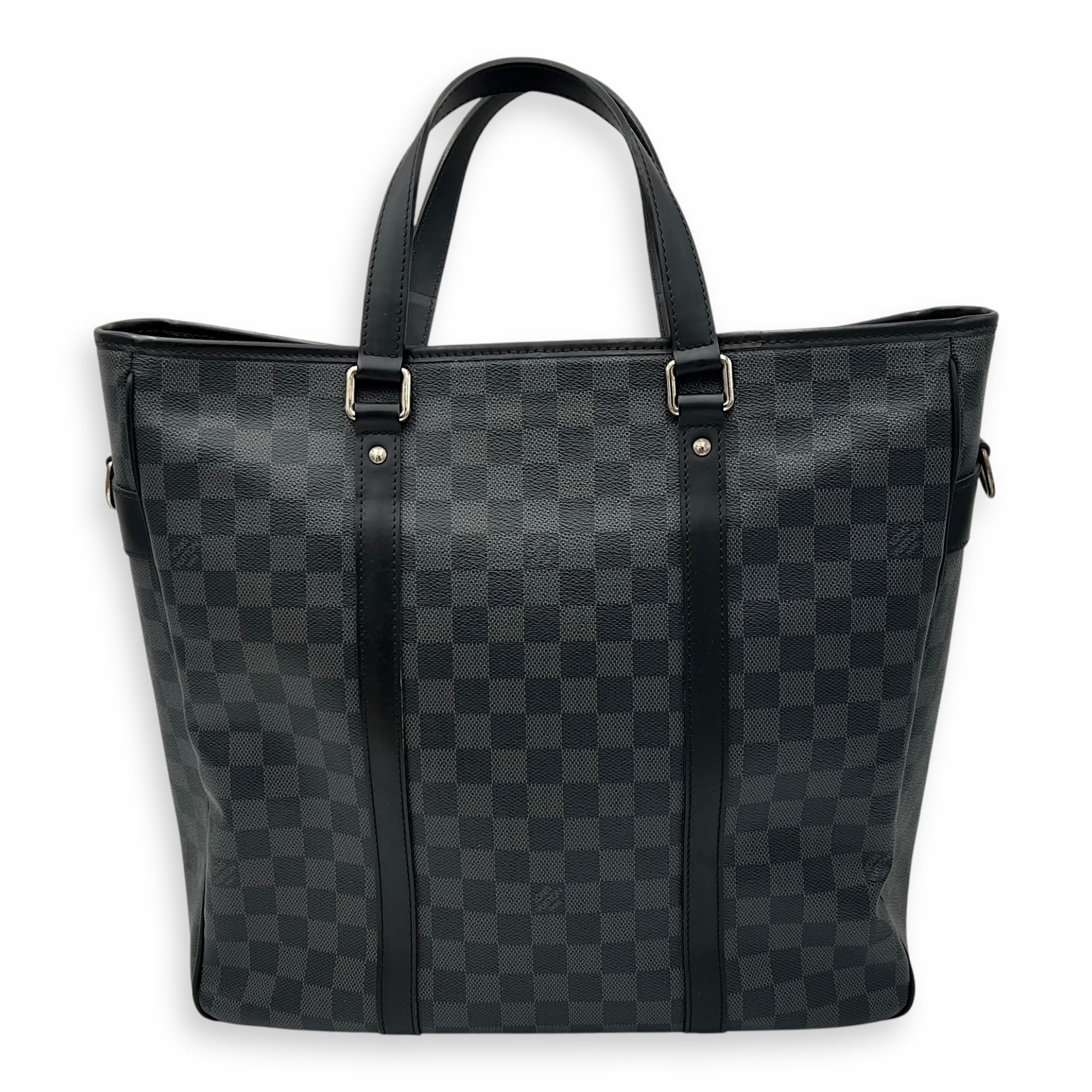 Louis Vuitton Tadao Two Way Top Handle Bag Graphite in Coated Canvas, Silver hardware_2