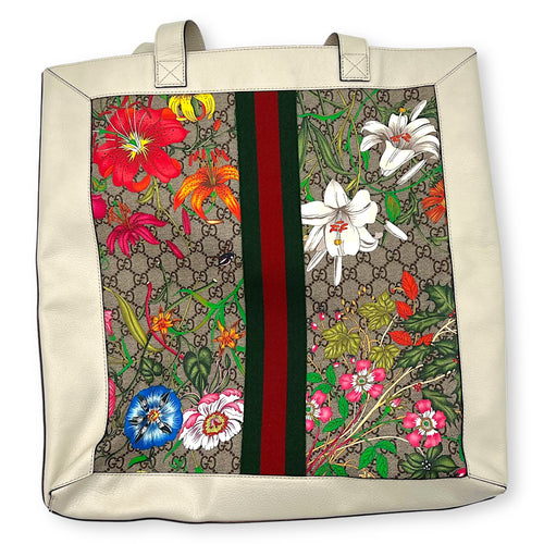 Gucci Ophidia Tote Bag White in Coated Canvas, Gold hardware_2