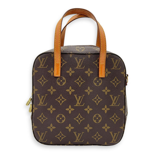 Louis Vuitton Spontini Brown Top Handle Bag in Monogram Coated Canvas, Gold hardware_2