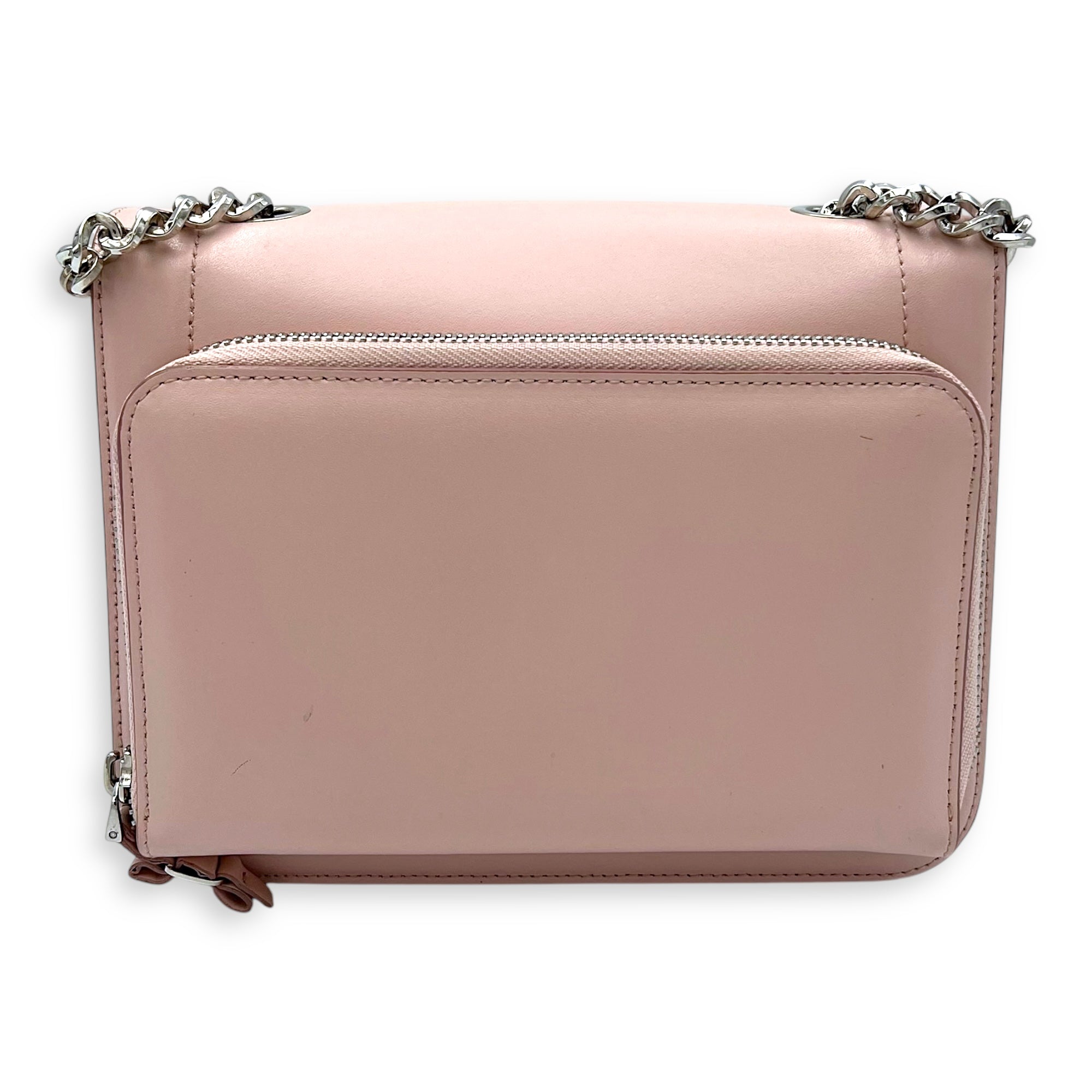 Salvatore Ferragamo Vara Bow Crossbody Bag Pink in Calfskin, Silver hardware_2