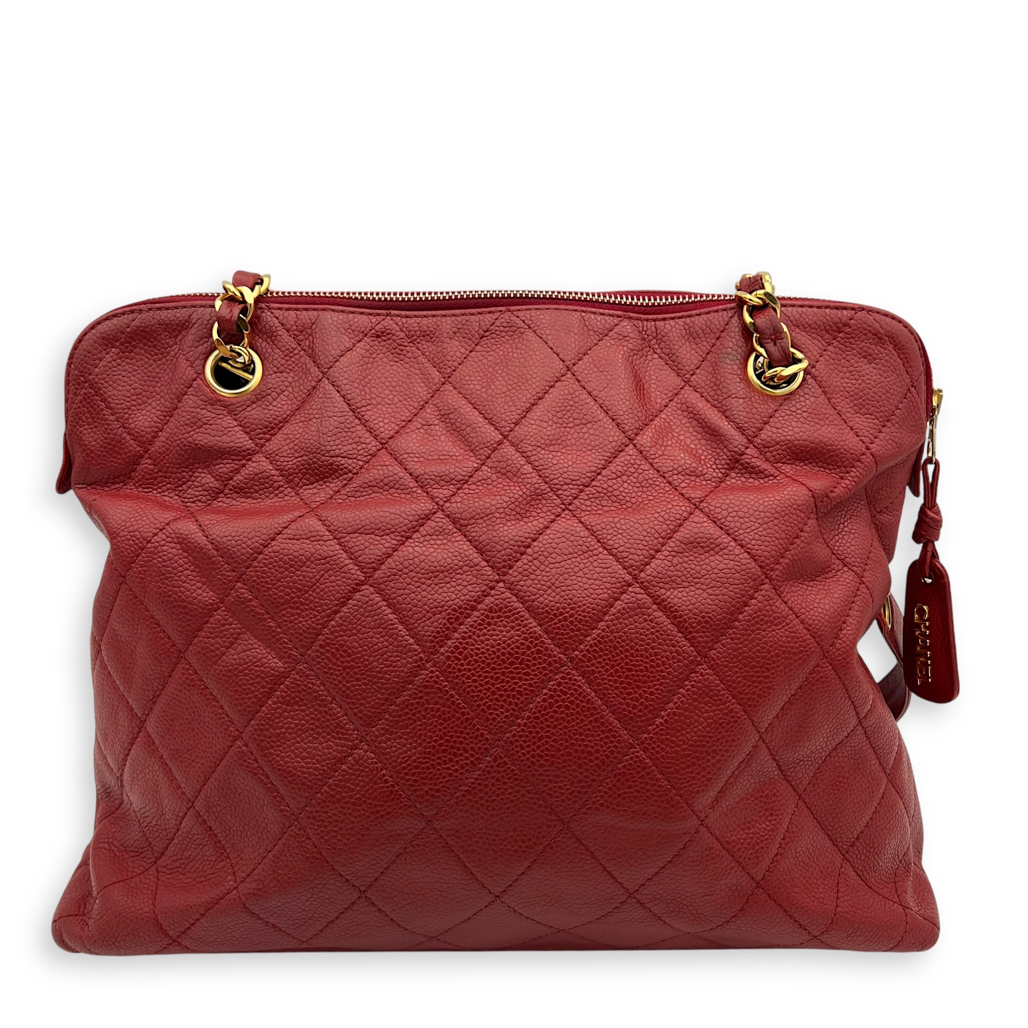 Chanel CC Turnlock Shoulder Bag Red in Caviar Leather, Gold hardware_2