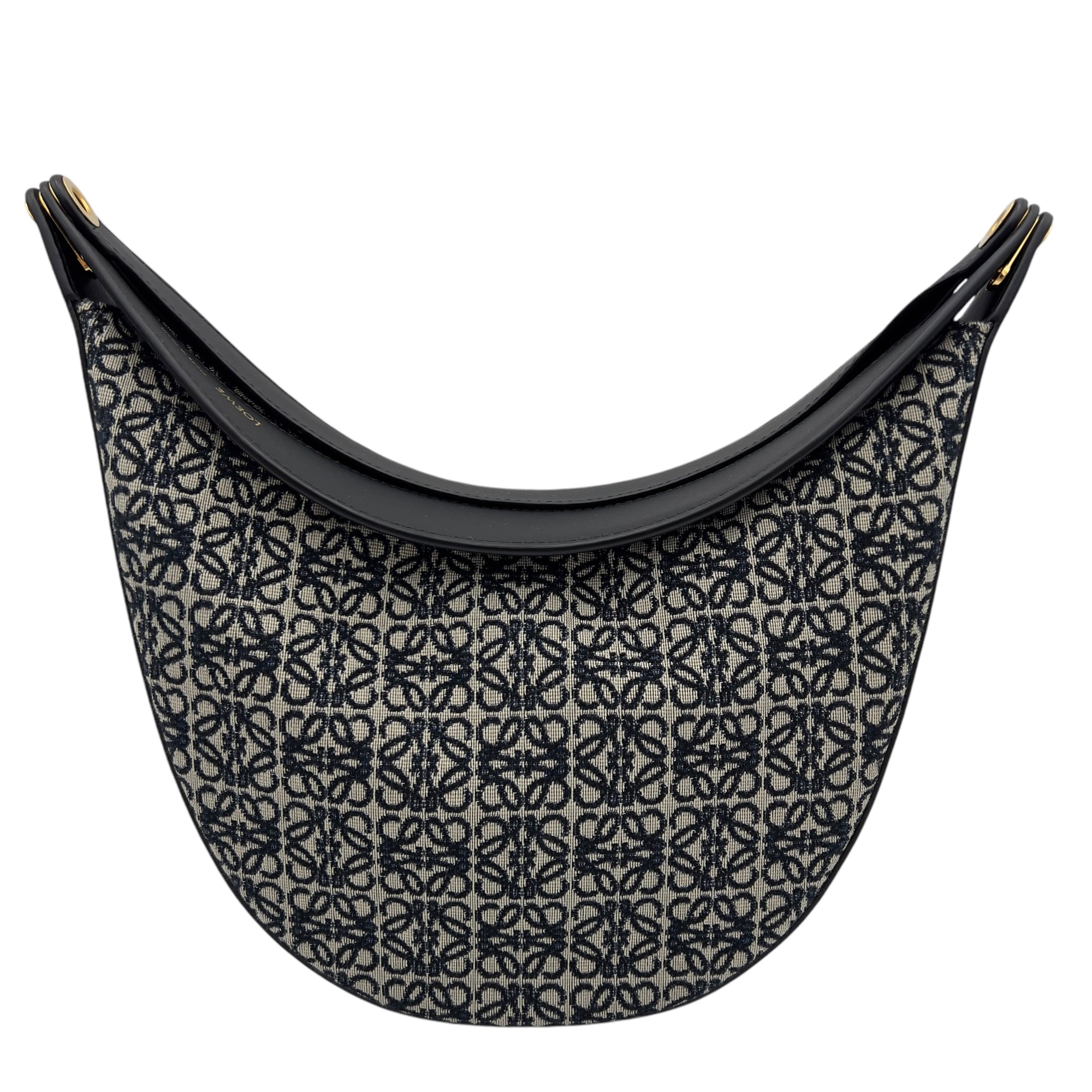 Loewe Luna Anagram Blue Shoulder Bag in Jacquard, Gold hardware_2