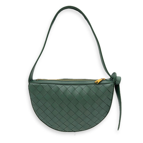 Bottega Veneta sunrise Shoulder Bag Mini Green in Calfskin, Gold hardware_2