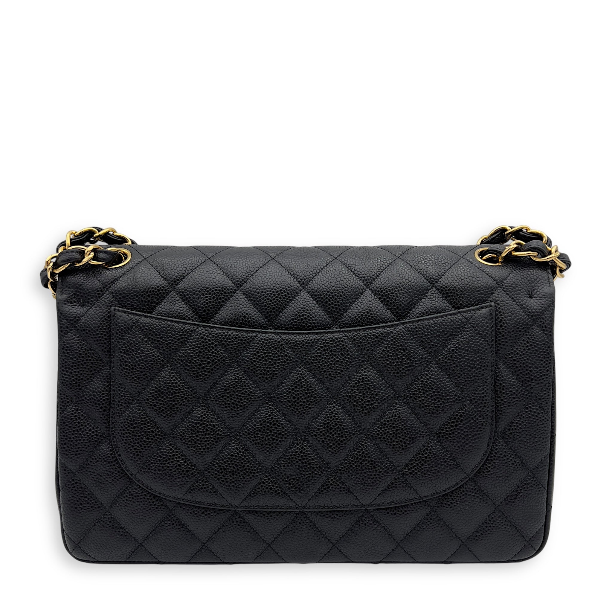 Chanel Classic Shoulder Bag Jumbo Black in Caviar Leather , Gold Hardware_2