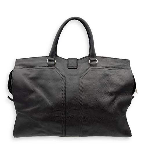 Saint Laurent Cabas Top Handle Bag Brown in Calfskin, Silver hardware_2