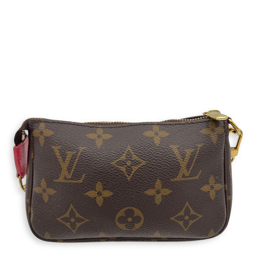 Louis Vuitton Mini Pochette Accessoires Pouch Brown in Monogram Coated Canvas, Gold hardware_2