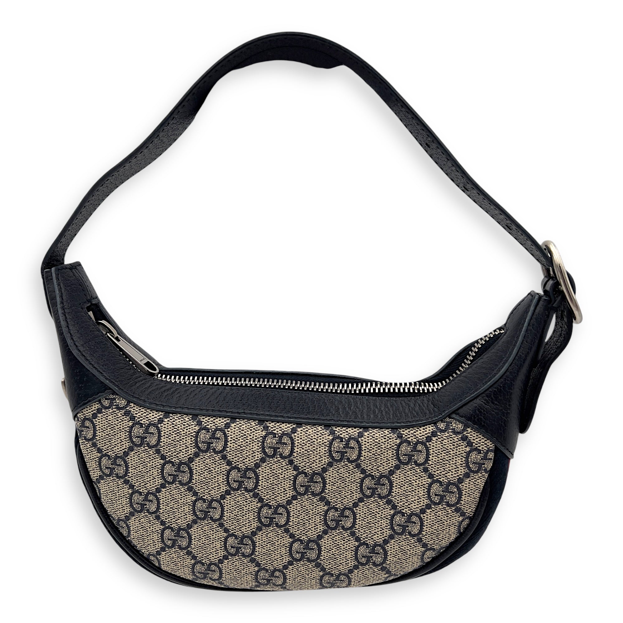 Gucci Ophidia Blue Shoulder Bag in Coated Canvas, Silver hardware_2